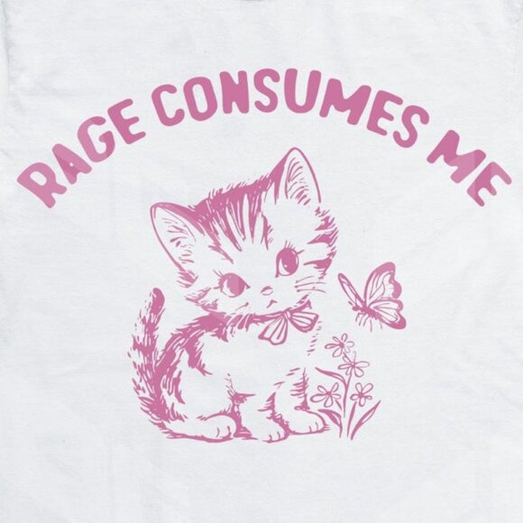 Rage Consumes Me Tshirt, Funny Kitten Shirt, Vintage Cat Tee Gift For Her 99 - Picture 2 of 5